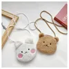 Simpatico animale con cerniera per bambini con zippelli per bambini ragazza messenger mini borsetta borsetta morbida peluche cartone animato per bambini moneta 240425