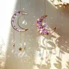 Decorazioni da giardino per catcher del sole della luna Crystal Light Catcher Ametista Suncatcher Decorazioni da giardino arcobaleno vento prisma appeso