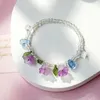 Charm Bracelets Korean Style Mori Flower Fringe Crystal Bracelet For Women Millet Beads Fairy Gas Hand String Female Gift Girl