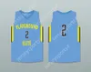 Aangepaste nee Naam Mens Jeugd/Kids Player 2 Playground Elite Aau Light Blue Basketball Jersey Top gestikte S-6XL