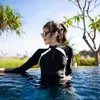 Frauen Badebekleidung 2024 Sonnenschutzmittel Badeanzug Mädchen Frühling einteilig Schwimmen Sie langärmelig