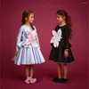 Ensembles de vêtements de créateur de fleurs élégantes princesse longue à manches longues pour enfants pour une fille de fête pour enfants pour enfants jupe pour enfants vêtements