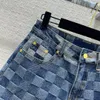 2024 Women's Shorts Luxury Designer Women Plaid Denim Shorts For Summer Lady Casual High Waist Mini Shorts Fashion