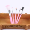 Professional Eye Makeup Brushes Black Flat Eyeliner Brush Eyebrow Application Lip Makeup Brush Eye Patch Makeup Tools 5pcs