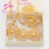 Brincos de decote Conjunto de geometria com caixa de presente para mulheres de cor de punho de punho de cor de ouro, anel de jóias da moda