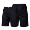 Summer 100% Cotton Solid Shorts Men High Quality Casual Business Social Elastic Waist 10 Colors Beach 240415