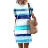 Casual Dresses Womens Colorful Western Style Comfortable Striped Vacation Simple Sleeveless Knee Length Dress Cut Loose