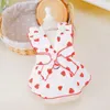 Dog Apparel Summer Strawberry Print Dress Fashion Flying Sleeve Puppy Skirt Cute Cat Princess Pet Costumes Chihuahua Clothes