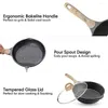 Cookware Sets 20-Piece Nonstick Set Granite Coating Induction Compatible Frying Pan Saucepan Grill Pots Gloves Utensils