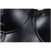 Camisoles Tanks S-6XL Leather Bustiers Yゴシックコルセットクロップトップレディース夏のカミスプラスサイズブラベストブラレットティーブラックotxfc