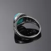 Полоса кольца высококачественное натуральное бирюзовое кольцо для мужского серебряного серебряного кольца с стерлингом.