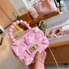 Children's Cute Cartoon Jelly Bag Girls Silicone Coin Purse Messenger Bag Little Girl Mini Pearl Handbag