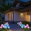 Gartendekorationen 3head hortensie Rosenblume Solar LED LEGENDE Garten Rasenlampen für Garten Gemüse Patch Terrasse Landhaus Dekoration