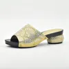Scarpe eleganti di alta qualità africano tacchi bassi pompe donne da donna pantofole di colore argento estate sexy
