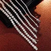 Hip Hop Jewelry 2mm 3mm 4mm 5mm Vvs Moissanite Diamond Cluster Iced Out Tennis Chain Bracelet 925 Sliver Necklace for Men Women