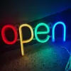 Abridores lideraram o sinal de néon aberto, luz, luz Ultra Bright Colorful Lighted Sinais de negócios abertos letra iluminada colorida iluminada para bar pub