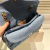 Ny designer denim väskor tabby tote väska för kvinnor män lyxig midjepåse otabby cross body handbag all svart mode axel väska klassisk bum pack handväska crossbody väska