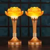 Bandlers 2pcs Crystal Glazed Lotus Candlestick Home Bouddha Hall offrant des ustensiles bouddhistes décor