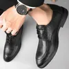 Casual Shoes Business Leather for Men Autumn Luxury Bekväma lägenheter Slip på svart kontorskarriärskor Non Zapatos Hombre