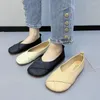 Casual Shoes 2024 Kvinnor Slip-On Leather Loafers Ladies Round Toe Toe Flats Sneakers Spring Autumn Fashion Ballet