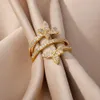 Anelli nuziali Anelli in acciaio inossidabile zircone per donna Gioielli da sposa Crystal Crystal Couple