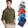 Camisas de hombre Polo manga larga color sólido fit de ropa casual ropa de vestir de manga larga camisa oxford tela 1123ss