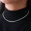 Graduratly Changement Taille 3 Prongs Def Vvs Lab Lab Diamond Tennis en 10k, 14k, collier élégant de la mode en or solide