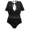 2020 Nouveau maillot de bain en une seule pièce Black Femmes Sexy Lace Undercwire Bikini