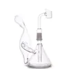Wholesale Recycler water Dab Rig Bong Hookahs mini 6.1inch Glass Smoking Water Pipe with 14mm male Glass oil burner Banger bowl