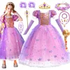 Children Girl Rapunzel Robe Enfants Tangled Disguise Carnival Princess Costume Birthday Party Robe tenue Vêtements 210 ans 240424