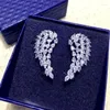 Boucles d'oreilles marques Elegant Cubic Zircon Angel Wing Otica Clip Women State Bijoux coréen