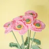 Decorative Flowers Knited Flower Hand-knitted Artificial Bouquet DIY Woven Crochet Wedding Party Home Decor Valentine's Day Gift