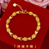 Gold 999 bracelet for women adjustable 3D fashion gift transfer bead chain 18K jewelry 240423