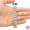 Hip-hop Spike Cuban Chain Iced Out Full Diamonds 20mm Hiphop 925 Sterling Silver Moissanite Cuban Link Bracelet