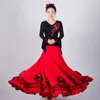 Jupe de danse de salon rouge de la sur scène Femme Flamenco Elegant Waltz tenue Costume de robe espagnole Extoïque JL2493
