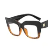 Okulary przeciwsłoneczne Duże duże odważną ramkę przezroczyste obiektywy optyczne okulary okularne Styl kwadratowy do antyspatyki unisex