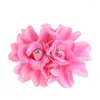 Bruiloft bloemen vrouwen witte kanten haarclip rozen paardenstaarthouder Maid Props