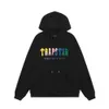 24SS NIEUW Trendy Trapstar Rainbow Dracient Letter Tiger Head Borduurde hooded hoodie en sportgarde broek