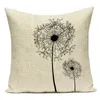 Pillow Simply Black White Scenic Building Geometric Plant Flower Throw Case Polyester Sofa Cover For Home Living Room