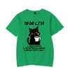 Black Cat to Do List Graphic T Shirts Funny Coffee Tshirts Tops Oversize Tshirt Fashion Harajuku Men Brand 240426