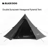 Blackdog Black Pyramid Tent Jupe avec neige PU3000mm MOT OUTDOOR Camping 150d Oxford Tissu Suncreen 240416 240426