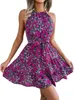 Spring and Summer Style pastoral décontracté à volant grande robe de sangle florale swing Vêtements pour femmes 124