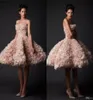 Krikor Jabotian vintage sukienki ślubne bez ramiączki Krótkie suknie ślubne Tiulle Aine plus rozmiar różu wzdłuż sukienki ślubnej1225427