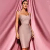 Abiti casual 2024 Arrivo estivo arancione colore arancione senza maniche senza maniche design indipendente di nicchia ospite da sera bandage bodycon dres