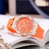 Nouveau tempérament de luxe léger de l'usine Regarder la mode streaming en direct diamant incrusté calendrier quartz silicone watch wholesale