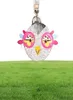 Schattige uil kip kristal cartoon anime munt portemonnee sleutelhanger hanger pu lederen portemonnee sleutelhanger voor vrouwen tas charm2797035