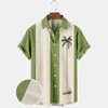 Męskie zwykłe koszule hawajskie koszulka koszulka T-shirt Summer Coconut Tree Wzorka uliczna ubrania wakacyjne moda 1950s