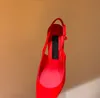 Marca elegante Signoria Sandálias femininas Sapatos patenteados de couro slingback-vermelho preto salto alto festejo casamento de ponta de dedo bom bombas eu35-42