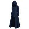 Casual klänningar Autumn Winter Tunic Hooded Dress Long Robe Cloak Knight Gotic Fancy Fashion Solid Color Sticked Female Vestidos