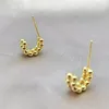 Stud Earrings Trend Circle for Women 2024 Luxe Gold Golde Ear Piercing Yellow Fashion Jewelry Girl Gift Accessoires